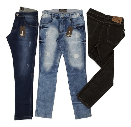 Kit Com 3 Unidades Calça Jeans Atacado Alta Qualidade