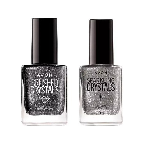 Avon Kit Com 2: Preto Crystal + Prata Crystal 10ml