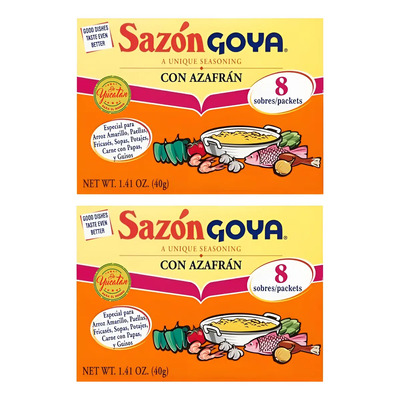 2 Cajas Sazón Goya Con Azafrán 40g Contiene 8 Sobres  C\u002Fu | Envío gratis
