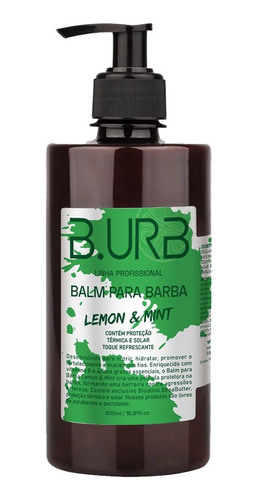 Balm Para Barba Lemon & Mint 500ml Com Proteção Solar B.urb