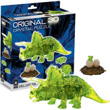 Rompecabezas De Cristal 3d | Triceratops Con Baby Deluxe 3d 