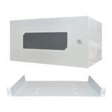 Mini Rack 5u X 350mm Economic Porta C/ Visor Branco Bandeja