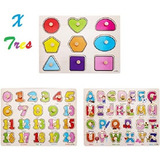 Pack 03 Tabla Puzzle De Encaje Montessori. Abecedario Niños