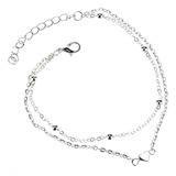 Pulsera De Plata Tobilleras De Acero Inoxidable Love Heart C