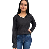 Blusinha Manga Longa Feminina Social De Frio Premium