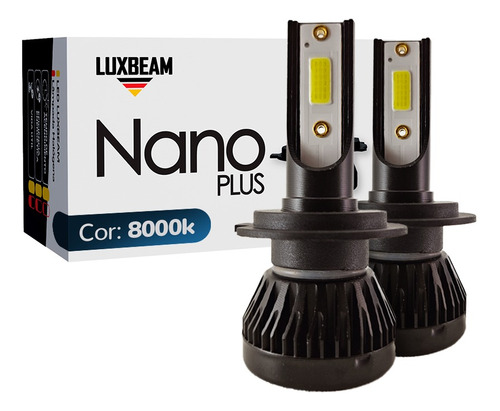 Par Super Led Nano Plus 8000k H1 H3 H4 H7 H11 Efeito Xenon