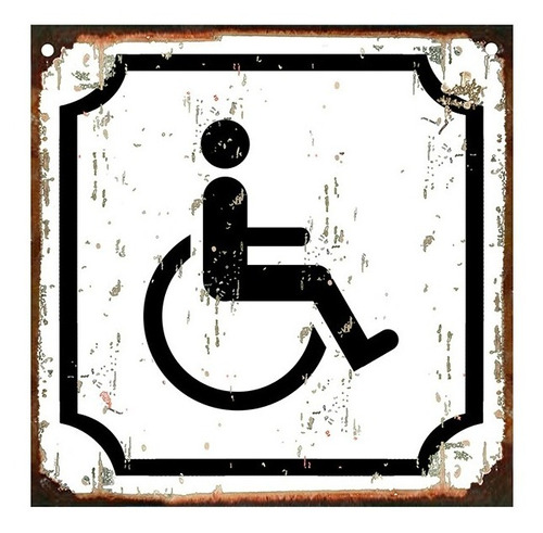 Cartel De Chapa Toilette Baño Damas Caballeros Discapacitado