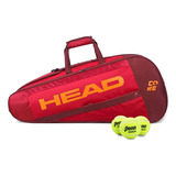 Raquetero Tenis Head Core X6 Raquetas Combi Bolso Mediano Color Rojo/rojo