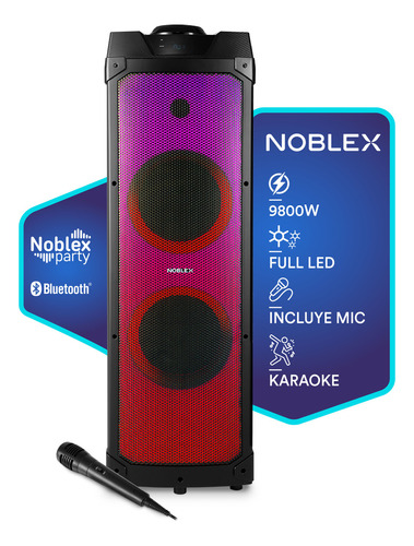 Torre De Sonido Noblex Mnt1250f Bluetooth 9800w Color Negro