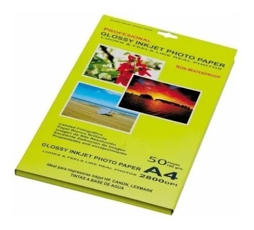 Papel Fotografico Glossy A4 Brillante 190 Gramos X 100 Hojas