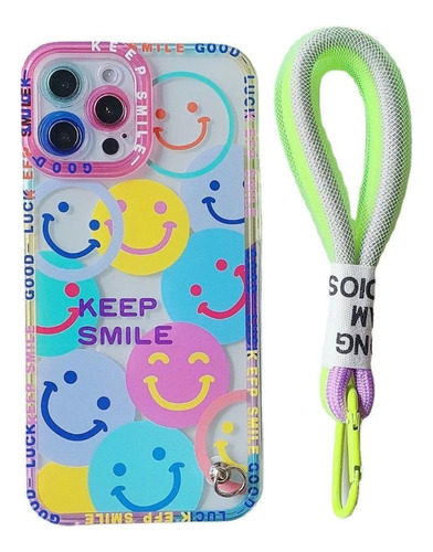 Funda Con Correa Para iPhone Diseño Carita Feliz