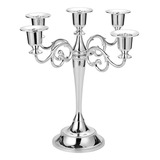 ~? Ownmy 5 Brazos Candelabro De Metal Candelabro Plata Elega