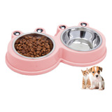 Comedero Tazon Plato Alimentacion Doble Perros Gatos Mascota