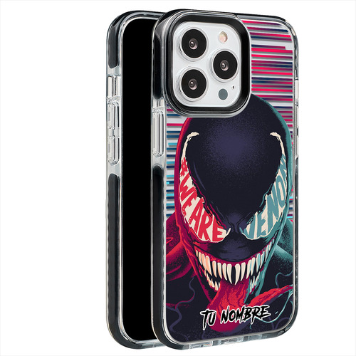 Funda Para iPhone Venom Spiderman Tu Nombre Personalizado