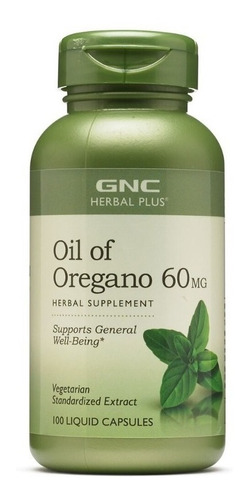 Gnc I Herbal Plus I Oil Of Oregano I 60mg I 100 Capsulas