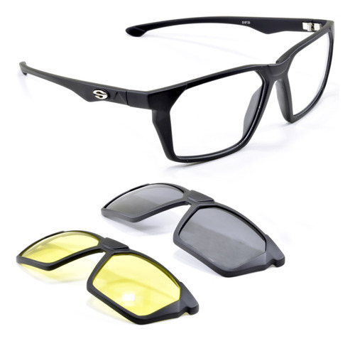 Oculos Grande Esportivo Armação Clipon Dia Noite Smart 955