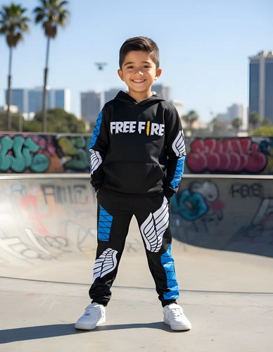 Conjunto Completo Pants Free Fire Con Sudadera Para Niños  | Envío gratis