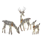3 Peças De Decoração De Jardim De Natal Iron Art Elk Deer A