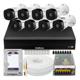 Kit Cftv 8 Cameras Full Hd Dvr Intelbras 1016c 2tb Wd Purple