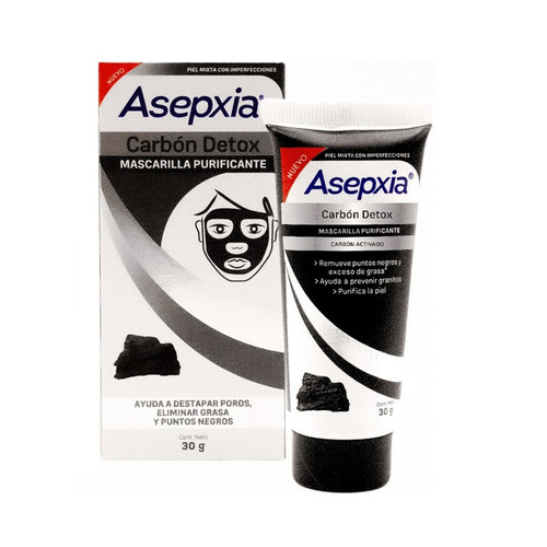 Mascarilla Purificante Asepxia Carbón Detox Piel Mixta 30 G