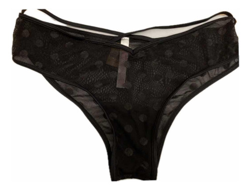 Bombacha Victorias Secret Pink Vedetina De Tull Negro En L