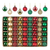 54 Pcs Mini Adornos De Bolas De Navidad 1.2 Pulgadas Bo...