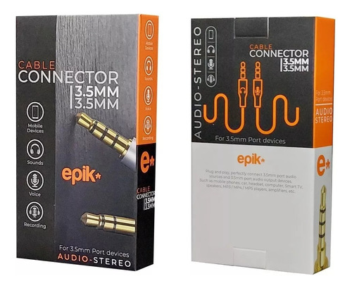 Cable 1 A 1  Jack 3.5mm Plug Epik Giratorio Cordonado