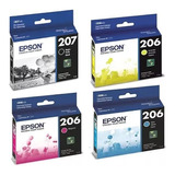 Combo Cartuchos Epson T207 207 Negro + 3 Colores Original