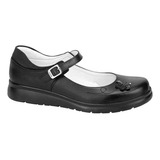 Zapato Escolar De Piel Yu Yin Negro Teens 3150