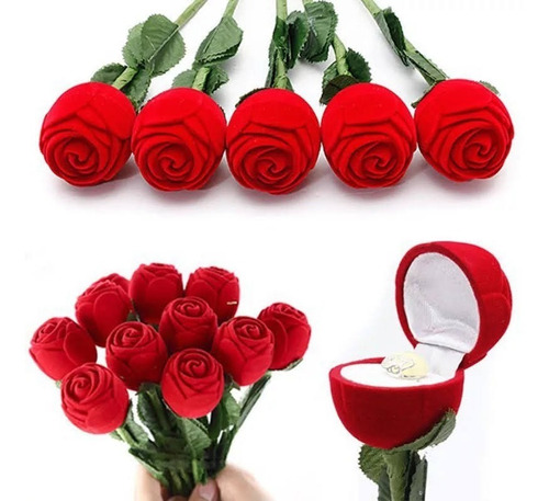 Caja Para Anillo En Forma De Rosa San Valentin Compromiso 