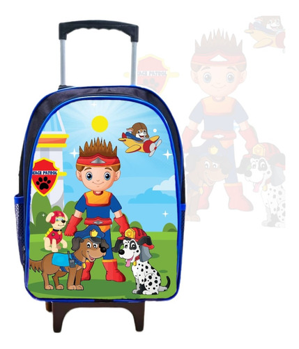 Mochila Masculina Escolar Infantil Menino Juvenil Rodinha Cor Azul