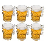 Tarros Cervecero Calavera Vaso Cristal Cerveza 500ml 6 Pzs