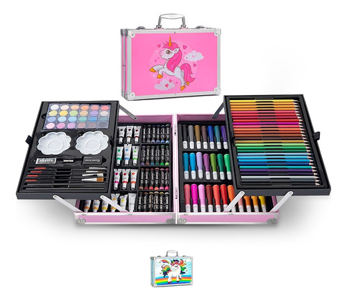 Kit De Dibujo Profesional Lapices Plumones De Arte Acuarela 