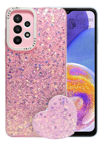 Carcasa Para Samsung A52s Glitter Brillo Incluye Pop Socket