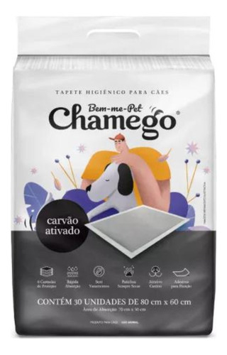 Tapete Higiênico Carvão Ativado Chamego C/30 Unidades