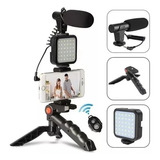 Estabilizador Soporte Celular Luz Led Micrófono + Control