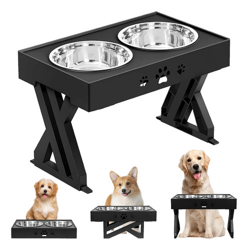 Comedero Elevado Para Perro Gatos Mascotas Ajustable Plato