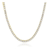 Collar Cadena Tennis Ab Con Diamantes Simil Oro M®