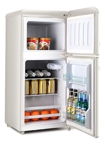 Tympy - Mini Refrigerador Retro Con Congelador, Refrigerador
