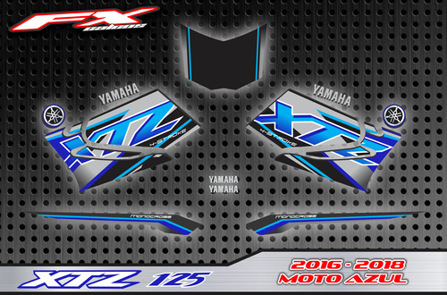 Calcos Opcionales Yamaha Xtz 125 2016-2019 Fxcalcos2