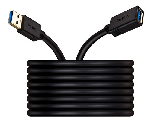 Cable De Extension Usb 3.0 Macho A Hembra | Negro / 6m