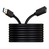 Cable De Extension Usb 3.0 Macho A Hembra | Negro / 6m