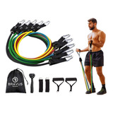 Kit Elástico Extensor Premium 11 Peças Tubing Profissional