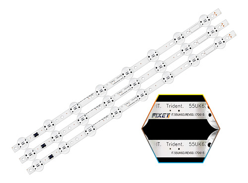 Kit 3 Tiras Led Para LG 55uk6350puc / 55uk6250