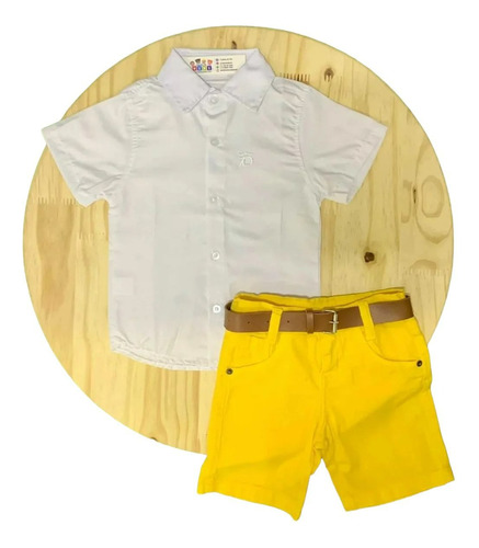 Conjunto Bermuda Cinto Camisa Natal Ano Novo Infantil Menino