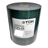 Cd-r Virgen 700mb 80 Min Estampado X 100 Unidades Marca Tdk 