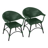 Kit 2 Cadeiras Poltrona Alumínio Sala Jardim Área De Lazer