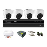 Kit 4 Camera De Segurança Dome 720p Dvr Intelbras Cfidl414-shd 4 Canais