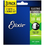 Elixir 3 Pack Optiweb 16552 Cuerdas Guitarra Eléctrica 10-46