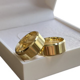 Aliança De Ouro 18k Casamento Noivado Par Polida 7mm 8g